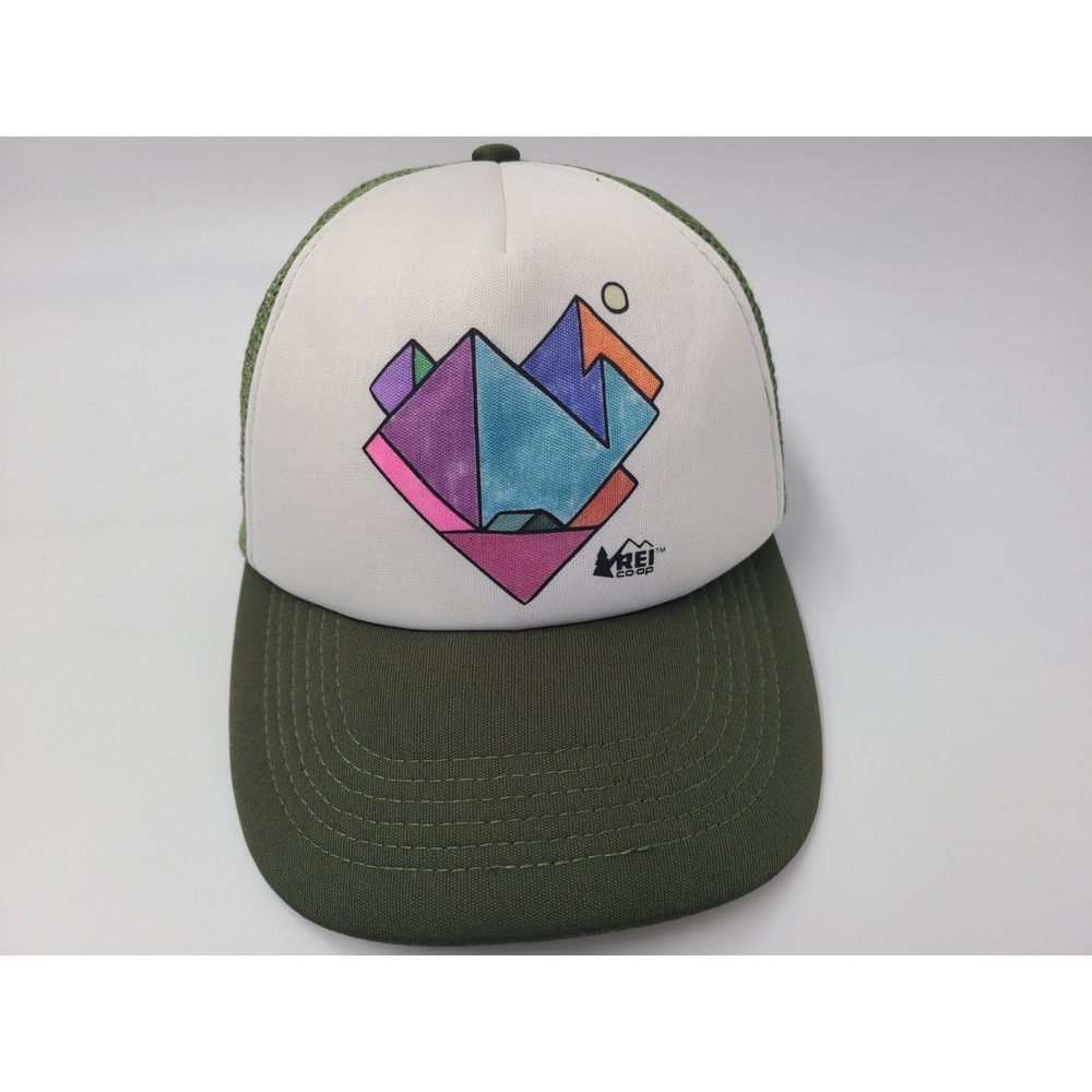 REI Co-Op Mesh Trucker Snapback Hat Cap Outdoors Hike Sun Men Women White Green